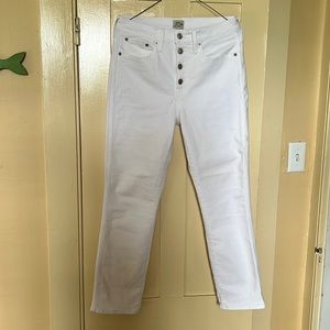 J Crew button-front white jeans